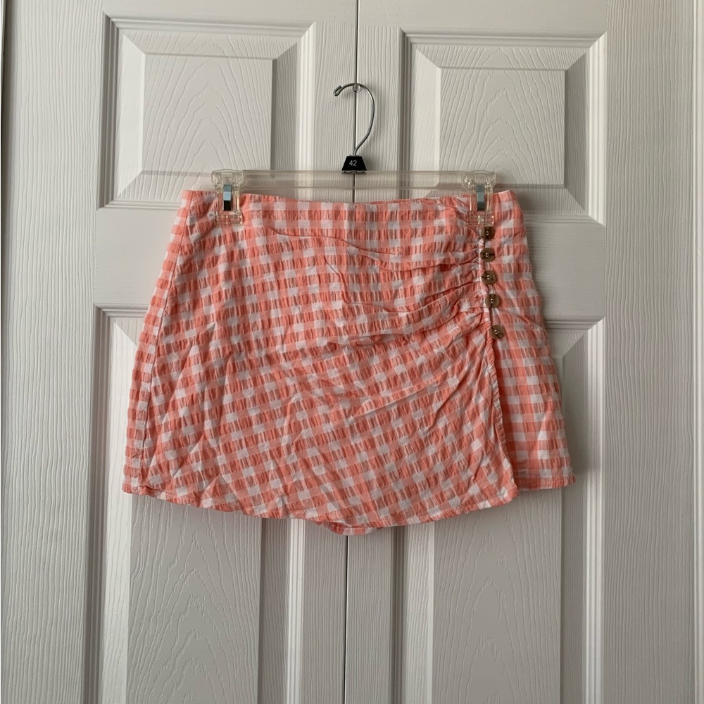 Peach plaid skort medium